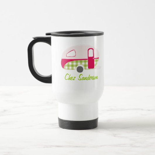 Aangepaste Retro Caravan Travel-/Commuter-Mok Reisbeker (Links)