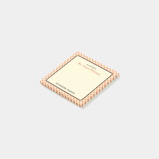 Aangepaste retro check patroon Occupational Therap Post-it® Notes (Schuin)