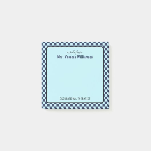 Aangepaste retro check patroon Occupational Therap Post-it® Notes (Voorkant)