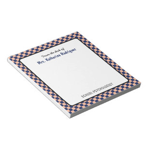 Aangepaste retro check patroon school psycholoog notitieblok