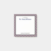 Aangepaste retro check patroon school psycholoog post-it® notes (Voorkant)