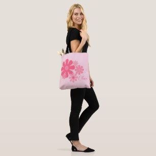 Aangepaste Retro Cute Pink Flowers Draagtas