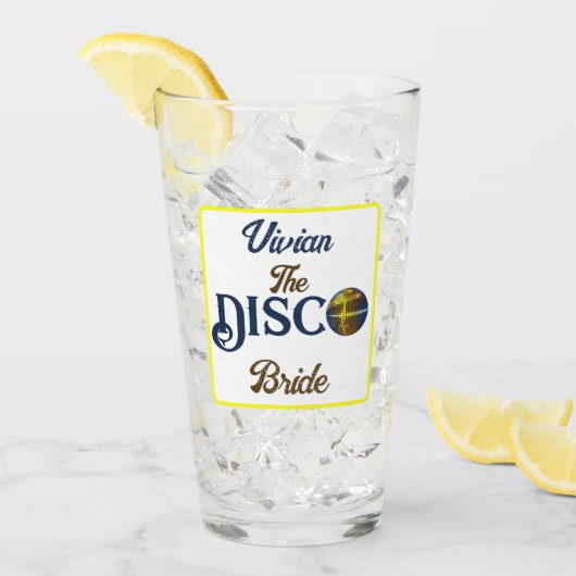 Aangepaste Retro Disco Bachelorette-feest Disco Br Glas (Voorkant ijs)