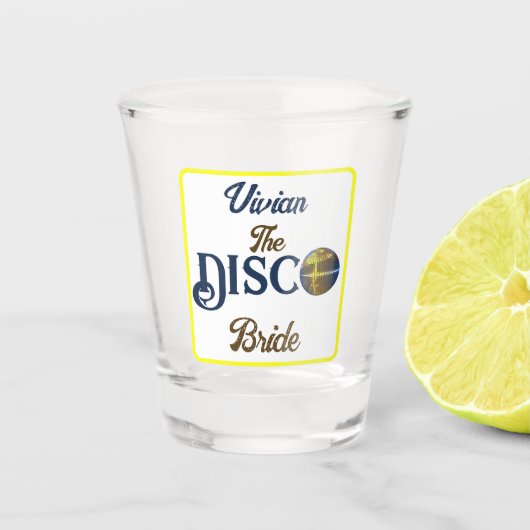 Aangepaste Retro Disco Bachelorette-feest Disco Br Shot Glas (Voorkant)
