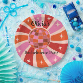 Aangepaste Retro Disco bal Hen party  Papieren Bordje (Feest)