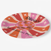 Aangepaste Retro Disco bal Hen party  Papieren Bordje (Gekanteld)