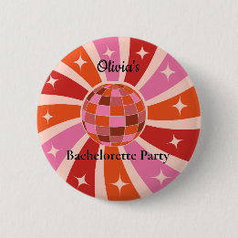 Aangepaste Retro Disco bal Hen party Ronde Button 5,7 Cm