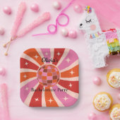 Aangepaste Retro Disco bal vrijgezellenfeest Papieren Bordje (Feest)