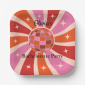 Aangepaste Retro Disco bal vrijgezellenfeest Papieren Bordje (Voorkant)