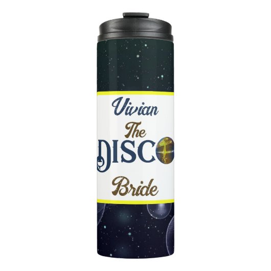 Aangepaste Retro Disco Meidenavond Disco Bruid Thermosbeker (Voorkant)