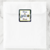 Aangepaste Retro Disco Meidenavond Disco Bruid Vierkante Sticker (Tas)