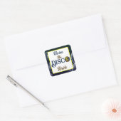 Aangepaste Retro Disco Meidenavond Disco Bruid Vierkante Sticker (Envelop)