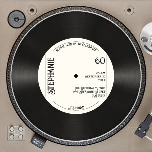 Aangepaste Retro Faux Vinyl Record Muziek 60ste ve Kaart