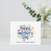 Aangepaste Retro Floral Happy Mothers Day Briefkaart (Staand voorkant)