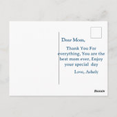 Aangepaste Retro Floral Happy Mothers Day Briefkaart (Achterkant)