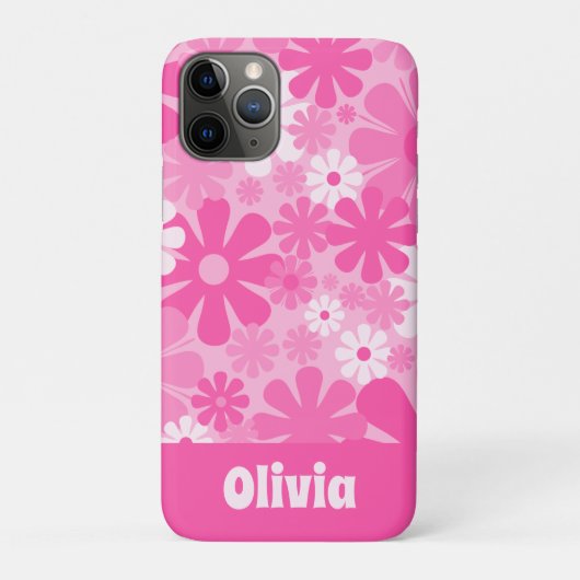 Aangepaste Retro Floral jaren '70 Y2K roze Case-Mate iPhone Case (Achterkant)