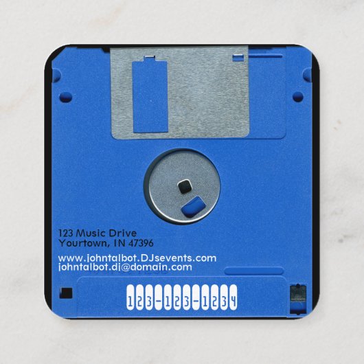 Aangepaste Retro Game Floppy Disk 3 Square Busines Vierkante Visitekaartje (Achterkant)