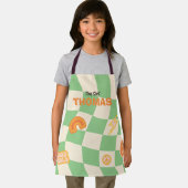 Aangepaste Retro Groovy Checkerboard  naam Schort (Insitu)