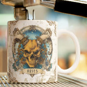 Aangepaste Retro Grunge Zodiac Ram Tweekleurige Koffiemok