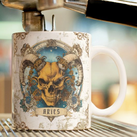 Aangepaste Retro Grunge Zodiac Ram Tweekleurige Koffiemok