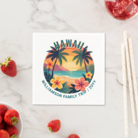 Aangepaste Retro Hawaï Tropische Vakantie Familie