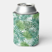 Aangepaste Retro Hip Tropical Green Palm Leafs Pat Blikjeskoeler (Blikje Achterkant)