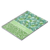 Aangepaste Retro Hip Tropical Green Palm Leafs Pat Notitieboek (Linkerzijde)