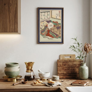 Aangepaste Retro Jongen op Houten Paard Kunstprint Poster