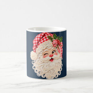 Aangepaste Retro Kant Kerstman, Prettig Kerstfeest Koffiemok