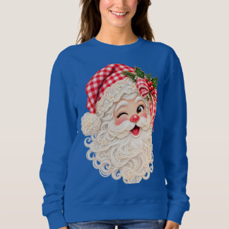 Aangepaste Retro Kant Kerstman, Prettig Kerstfeest Trui