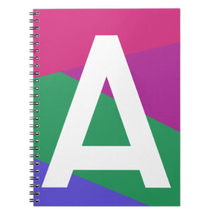 Aangepaste Retro Kleurblok Monogram Notitieboek