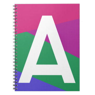 Aangepaste Retro Kleurblok Monogram Notitieboek