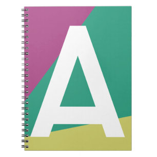 Aangepaste Retro Kleurblok Monogram Notitieboek