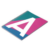 Aangepaste Retro Kleurblok Monogram Notitieboek (Linkerzijde)
