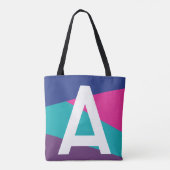 Aangepaste Retro Kleurblok Monogram Tas (Achterkant)
