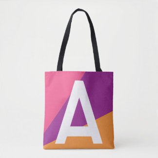 Aangepaste Retro Kleurblok Monogram Tas