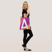 Aangepaste Retro Kleurblok Monogram Tas (Op model)