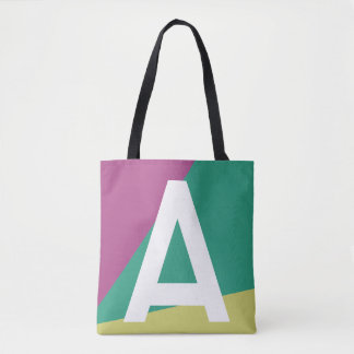 Aangepaste Retro Kleurblok Monogram Tas