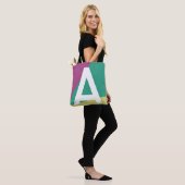Aangepaste Retro Kleurblok Monogram Tas (Op model)