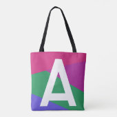 Aangepaste Retro Kleurblok Monogram Tas (Achterkant)