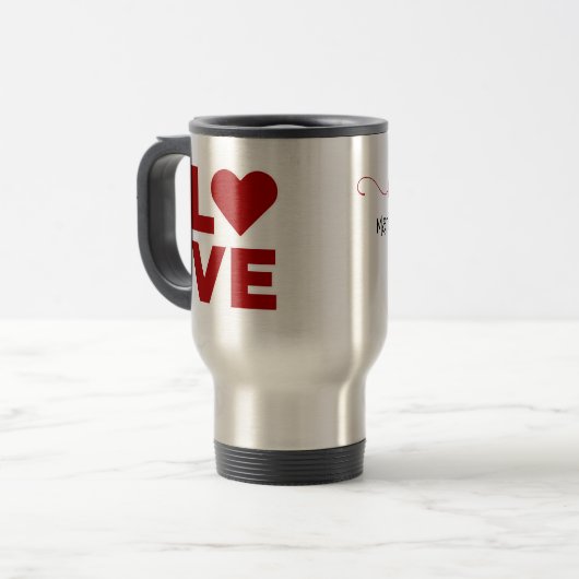 Aangepaste Retro Love Expression Thermische Tumble Reisbeker (Voorkant links)
