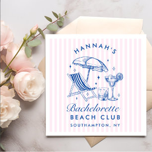 Aangepaste Retro Moderne Meisje-uitje Blauw & Roze Servet