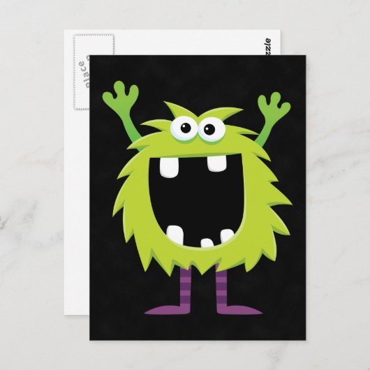 Aangepaste Retro Monster Briefkaart (Voorkant / Achterkant)