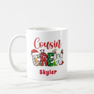 Aangepaste Retro Neef Crew Kerst Doodle Koffiemok
