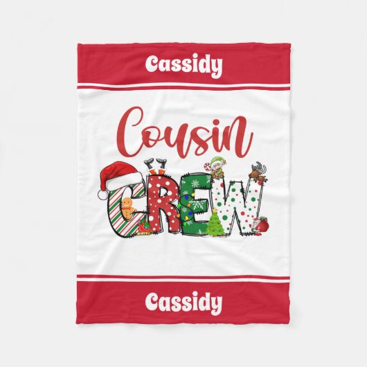 Aangepaste Retro Neef Crew Kerstmis Fleece Deken (Voorkant)