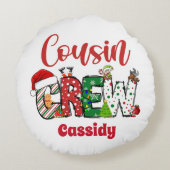 Aangepaste Retro Neef Crew Kerstmis Rond Kussen (Achterkant)