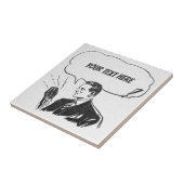 Aangepaste Retro Omroeper Comic Tegeltje (Zijkant)