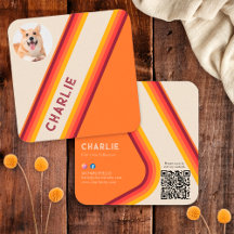 Aangepaste Retro Oranje Huisdier Foto Sociale Medi