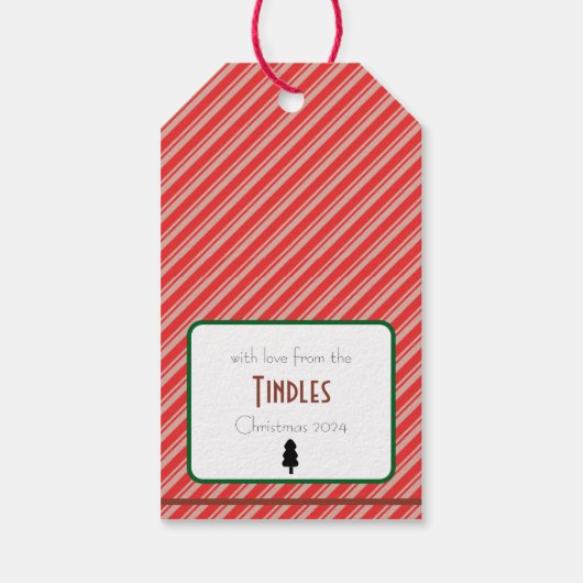 Aangepaste Retro Papier Stempel Post Sneeuw Kerstb Cadeaulabel (Achterkant)