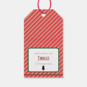 Aangepaste Retro Papieren Stempel Post Sneeuw Kers Cadeaulabel (Achterkant)